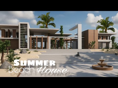 Bloxburg: Mansion Summer Modern House (Beach front) | House Build | Roblox