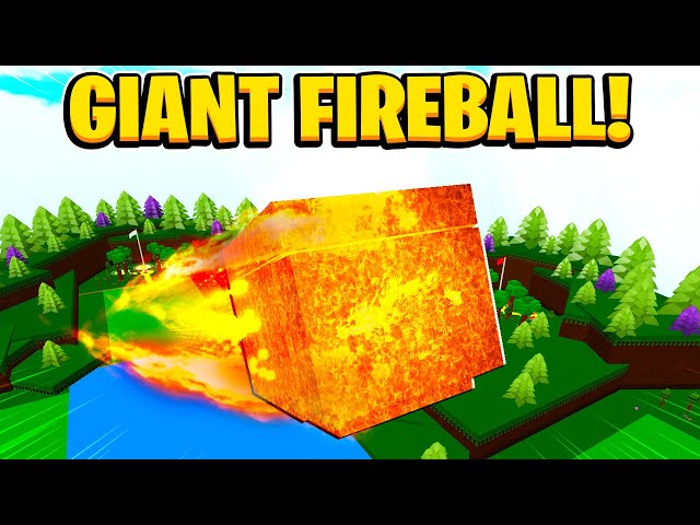 Working Controllable Giant Fireball In Build A Boat For Treasure In Roblox