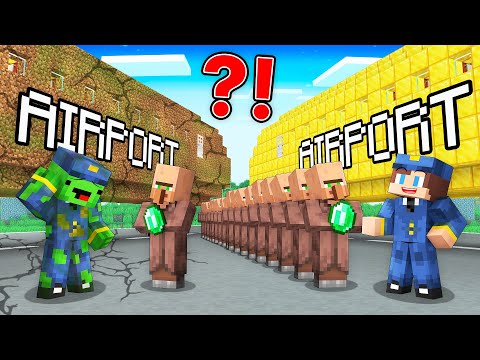 JJ's RICH AIRPORT vs Mikey's POOR AIRPORT Survive Battle in Minecraft - Maizen