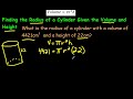 Finding the Radius of a Cylinder