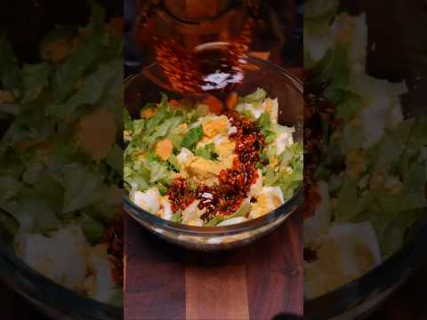 🔥Spicy Lettuce and Egg Salad: Low-Cal Addictive Hack! Office Workers’ Secret Crave Fix 💥#shorts