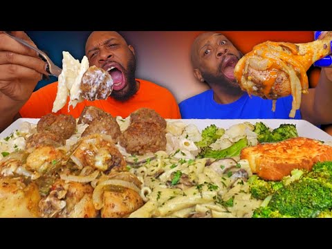 PASTA EXTRAVAGANZA | GIANT MEATBALLS | MUKBANG