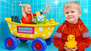 Oliver Starts a Kids Cleaning Company!