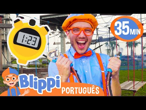 Blippi Visita uma Pista de Cordas! | Melhores Episódios do Blippi! | Vídeos Educativos para Crianças