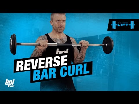 Barbell reverse curl exercise instructions and video