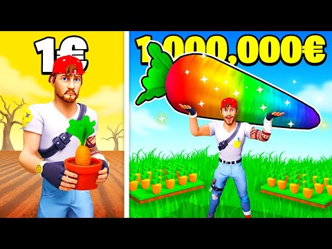 Jardin à 1€ VS 1.000.000€ sur FORTNITE (Grow a garden)