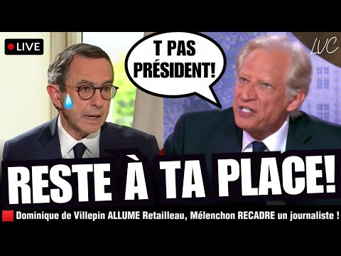 🟥 Dominique de Villepin CORRIGE Retailleau, Mélenchon RECADRE un journaliste, Gros Malaise sur BFM !
