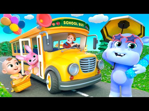 The Wheels on The Bus Song (Picnic with Animal Friends🧸🐵) | Newborn Nursery Rhymes & Kids Songs