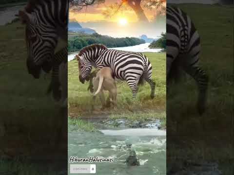 SINGA VS ZEBRA VS BUAYA: PERTARUNGAN SENGIT DI BAWAH MENTARI TERBENAM 🦁🐊🦓
