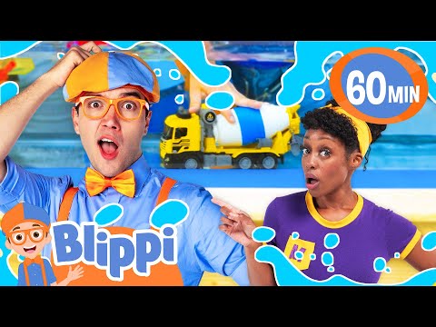 Blippi’s Sink or Float: Construction Vehicle Fun! | Blippi's Playdate | Educational Videos for Kids