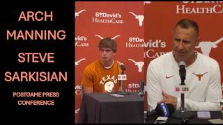 Arch Manning Postgame PRESS CONFERENCE vs. Texas State | Steve Sarkisian Postgame vs. Texas State