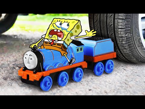 Nooo, Car Crushing Spongebob vs Thomas the Train exe  🚓 Crushing Crunchy & Soft Things by Car