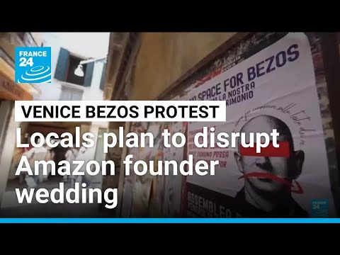 YouTube video thumbnail: Venice Locals Plan to Disrupt Amazon Founder Bezos' Wedding 