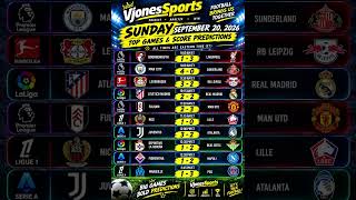 SUNDAY FOOTBALL PREDICTIONS | BIG GAMES & BOLD SCORELINES ,Sept 20,2026