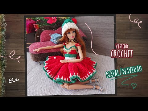 Vestido de Natal para Barbie ⭐ Bia