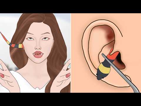 ASMR Remove Snake from ear | Severely injured animation