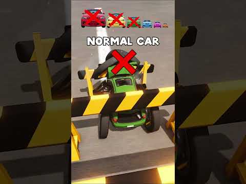 Big and Small Cars 🚘 vs Barriers 🔥 #beamng #shorts