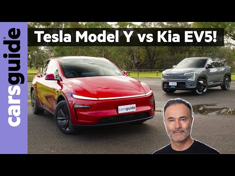 Tesla Model Y vs Kia EV5 2025 review Australia: New electric family cars compared in EV test!