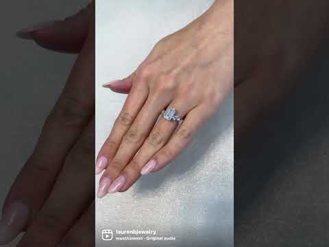Creation of 2.80 carat Emerald Cut & Baguette Diamond Sides Ring