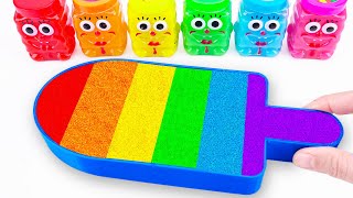 Satisfying Video🌈 DIY How To Make Rainbow Ice Cream by Mixing 6 Color SLIME Cutting ASMR