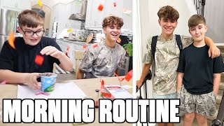First Day of School Boys Morning Routine! 10th Grade and 7th Grade Year