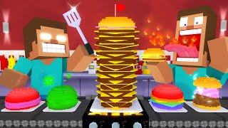 🍔 WORK AT BURGER FAST FOOD PLACE! - Minecraft Animation
