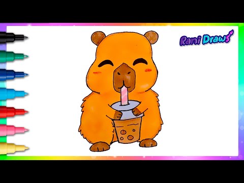 Cómo dibujar un CAPIBARA KAWAII fácil - dibujos fáciles Paso a paso