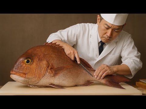 Art of the Blade | Sushi Chef Cuts Red Seabream with Surgical Precision