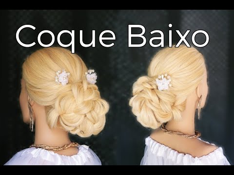 como fazer penteado de noiva, coque baixo, coque com trança