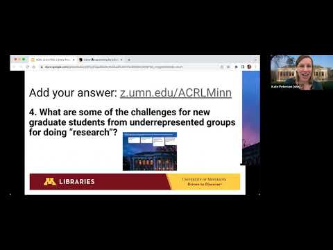 ACRL ULS CTDG: Library Programming for Institute for New Grad Students from Underrepresented Groups