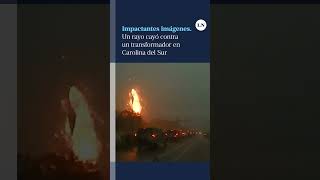 Un rayo impactó contra un transformador en Carolina del Sur