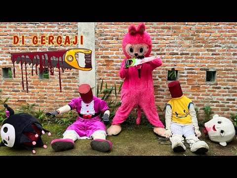 TRAGIS โ๏ธ KEPALA UPIN DAN KUROMI DI GERGAJI LABUBU SAMPAI PUTUS