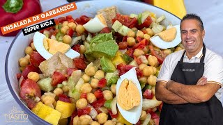 Ensalada de garbanzos con mango y bonito del norte