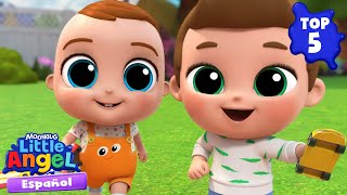 TOP 5 Canciones con amigos 🚗💖 Canciones Infantiles 🎵 Little Angel Español