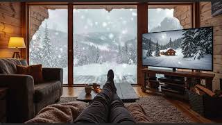 Find Comfort with relax music in a Cozy Cabin with Snowfall