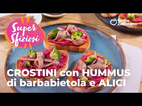 CROSTINI con HUMMUS di BARBABIETOLA e ALICI❤️ #adv