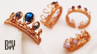 Crown | Simple rings | Small Crystal | Bead with holes | Adjustable rings @LanAnhHandmade  623