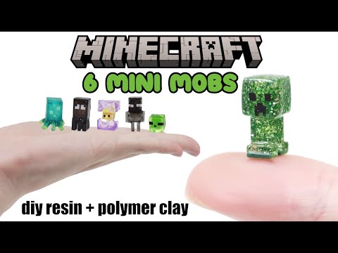 How to DIY 6 Kawaii Minecraft Mobs Resin/Polymer Clay Tutorial