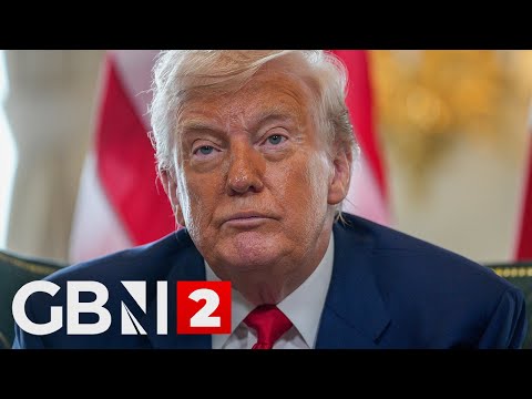 Donald Trump delivers remarks from the White House ahead of his meeting with Putin