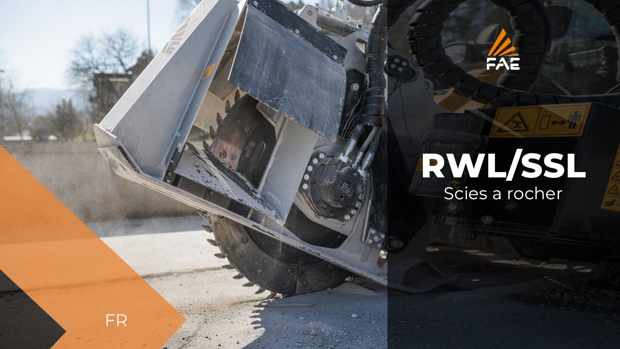 La RWL/SSL est une scie à rocher pour chargeuses compactes jusqu’à 75 ch