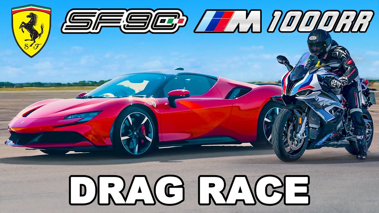 Fastest Ferrari v Fastest BMW Bike: DRAG RACE
