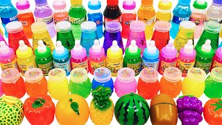 Satisfying Video How to make Rainbow Store Bought Slime Mixing All My Slime Smoothie Cutting ASMR