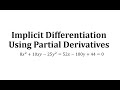 Partial Derivatives and Implicit Functions
