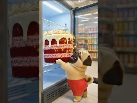 This puppy bought a giant Amazing 😍 cake 🎂 share it with everyone