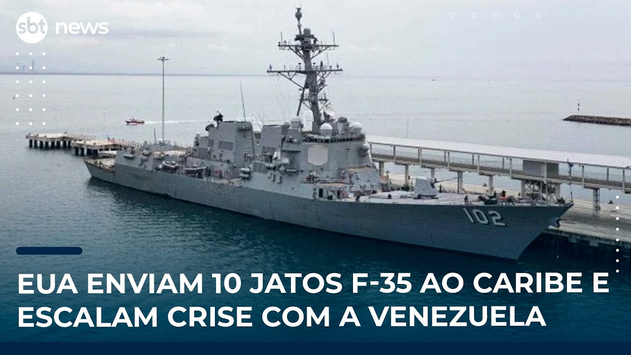 EUA enviam 10 jatos F 35 ao Caribe e escalam crise com a Venezuela | SBT News