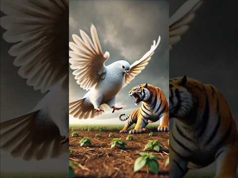 Mother pigeon gave her life for her chicks๐ญ #ai #pigeon #tiger
