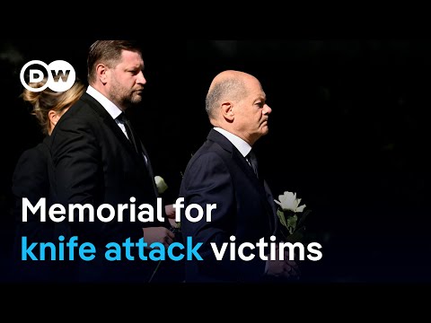 German Chancellor Scholz visits knife attack site, amid calls for tighter border controls | DW News