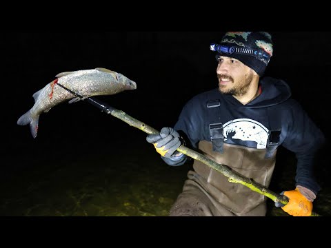 NIGHT Spearfishing for Alaska's Whitefish | Cabin Trip & Inflatable Jet Raft