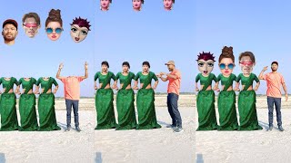Three beautiful girls, twins Head matching dancing video by vfxdipankar Live 💞