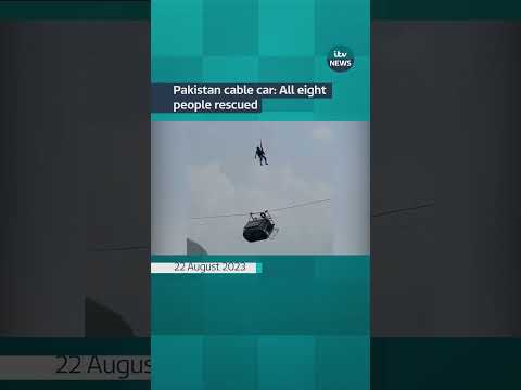 Pakistan cable car: All eight people rescued